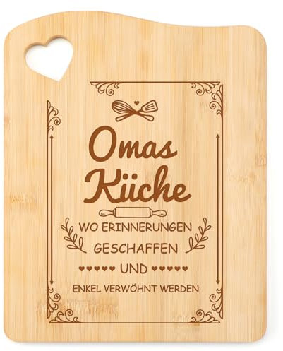 Tulolvae Oma Geschenk, Bambus Schneidebrett Geschenke für Beste Oma zum Ostern Geburtstag Muttertag Weihnachten, Ostergeschenke Muttertagsgeschenke Geburtstagsgeschenk Von Enkel 21.5 * 27.5CM