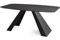 WFL GROUP Esstisch Monte im Modern Stil, Rechteckiger Tisch - Ausziehbar von 160 cm bis 200 cm, Pulverbeschichtete Schwarze Metallbeine - 160 x 80 cm - Schwarz