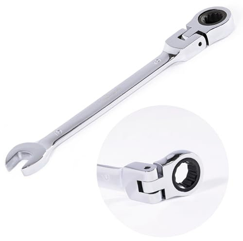 Navegando Clé à Cliquet 10mm, Clé Plate à Cliquet avec Joint Réglable à 180 Degrés, Outil Clé Durable, Antidérapant, Résistant à l’Usure et aux Taches