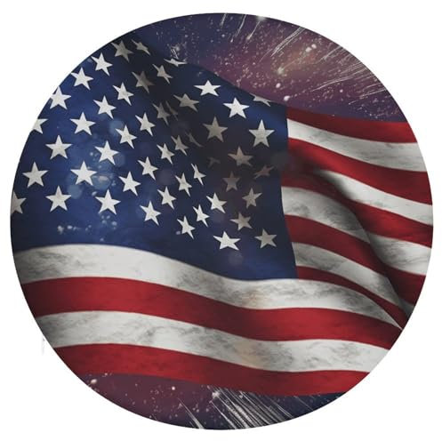 YJWANDL Quadratisches Kissen, USA-Flaggen-Druck, Memory-Schaum-Kissen, vielseitiges Kissen, Veranda-Sitzkissen, Bürostuhlkissen, Anti-Ermüdungs-Kissen