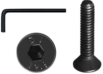 YEJAHY Lot de 20 vis à tête fraisée M8 x 30 en acier au carbone haute résistance pour machines, équipement de maison, boulons, noirs