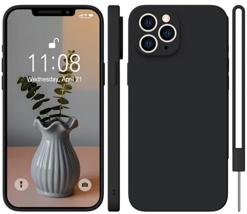 HGH für iPhone 11 Pro Max Hülle Silikon, Weichem Microfiber-InnenfutteHandyhülle für iPhone 11 Pro Max Ultra Dünn Rundumschutz mit r kameraschutz Schutzhülle für iPhone 11 Pro Max Matte Schwarz
