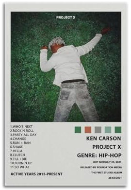 ydhgebn Ken Carson Poster, Wandkunst, Vintage-Poster, dekoratives Gemälde für Schlafzimmer, Wohnzimmer, ästhetisches, elegantes Poster, 30 x 45 cm, ungerahmter Stil