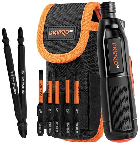 Dnipro-M - Cacciavite Elettrico Senza Fili CSD-36X – Compatto 3,6V, LED, USB-C, 280 RPM – Valigetta con Punte Magnetiche – Utensile di Precisione per Mobili, Riparazioni e Lavori Domestici