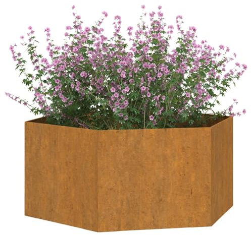 Gecheer Jardinière Rouillé Acier Corten, Bac de Plantation pour Cultiver Fleurs Plantes, Lit Surélevé de Jardin Potager pour Terrasse, Balcon, Extérieur