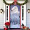 Copri Porta Natalizio con Autoadesivo Nastro Forte Decorazioni Natalizie per Esterno, Natale Decorazioni Casa Facile da Attaccare Copriporta Natalizio 203 X 91cm (White, One Size)