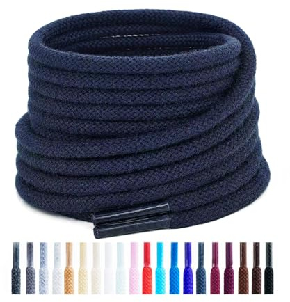 Handshop 2 paia di lacci rotondi in cotone per scarpe da ginnastica, lacci rotondi antiscivolo da 4 mm per scarpe sportive e stivali