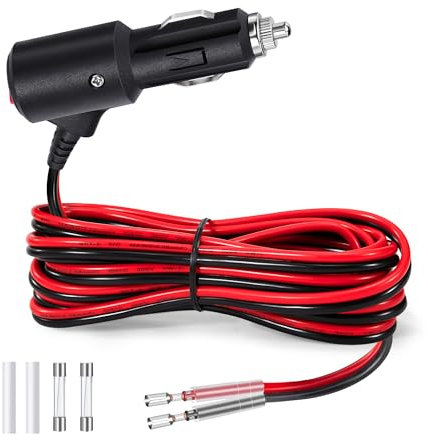 GUNGY 3 Meter Zigarettenanzünder Stecker Verlängerungskabel mit Schalter 12 V/24 V Autostecker 14AWG Zigarettenanzünder Steckerkabel mit Sicherung 15A für Auto LKW Wohnmobil