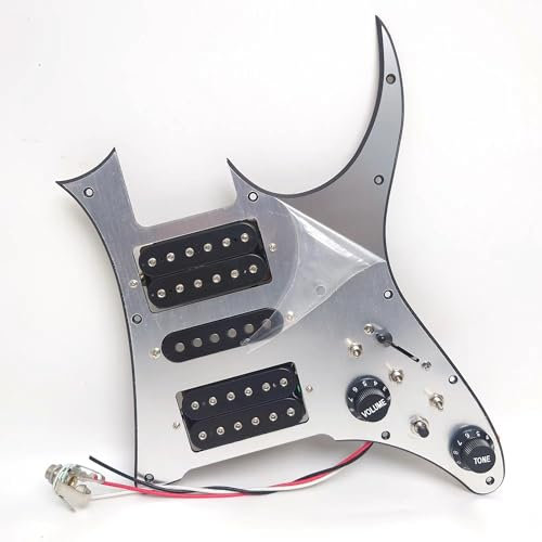 Vorverdrahtetes Schlagbrett für E-Gitarren im Ibanez-Stil mit Spulenspaltung, HSH Alnico 5 Single-Coil-Tonabnehmer und Humbucker-Tonabnehmer-Set