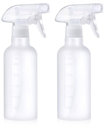 VEXPLO Plastic Spray Bottles Small Spray Bottles for Hair Cleaning Plants Pet, Mist/Stream Adjustable, BPA-free Water Mist Spray Bottle 300ml, 2 Pack