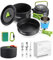 HOMGEN Juego de Cocina para Camping Set de Ollas y Sartenes de Aluminio Ligero Kit de Cocina Portátil para 2-3 Personas Incluye Olla Sartén Tetera Utensilios, Ideal para Senderismo Picnic y Aire Libre
