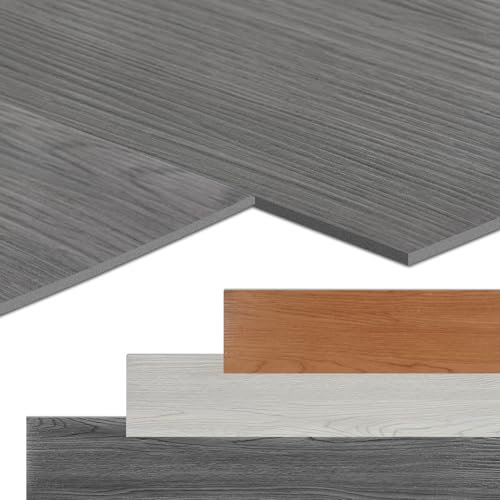 Jopassy PVC Bodenbelag Selbstklebend, Vinylboden Selbstklebend ca. 5 m² 36 Fliesen,Rutschfest Wasserfest,Bodenfliesen 91.5x15.2cm Laminat Dielen Vinyl-Fliesen für Fußbodenheizung,Dunkelgrau