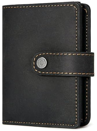 JFFZPZEE Portefeuille Homme Masculin avec Porte-Carte De Blocage Mini en Métal Monnaie Zipper Poche pour Mâle-Noir