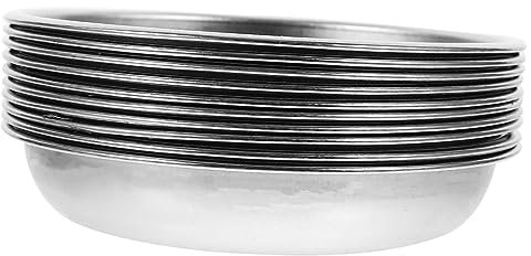 Gatuida 10 Pezzi Piattini Rotondi in Acciaio Inossidabile Per Salse Ciotole Per Condimenti Stoviglie Da Cucina Per Antipasti Snack e Dessert