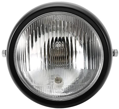 Farto Delantero de Motocicleta, Faro Delantero de 35W 55W 5.75 Pulgadas, Visibilidad Afilada con Cáscara de Metal Universal y Lente de Vidrio para GN125, Lente Reflectante