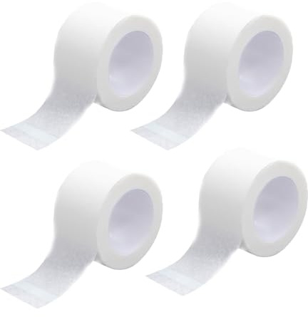 4 Rollen Medizinisches Klebeband,2,5 cm x 9,14 m,Selbstklebendes Mullband, Mikroporen Erste Hilfe Band,Hautfreundlich Atmungsaktiv Micropore Klebeband für Wundversorgung, Sport