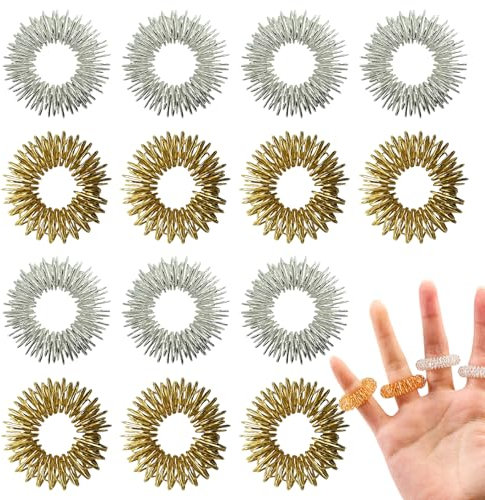 14 Stück Akupressur Ring,Massageringe Für Finger,Arthroroller Sensorische Fingermassagering,Akkupressurarmbänder,Anti Stress Ring,Akupressur Armband,Ideal Zur Förderung Der Blutzirkulation Den Fingern