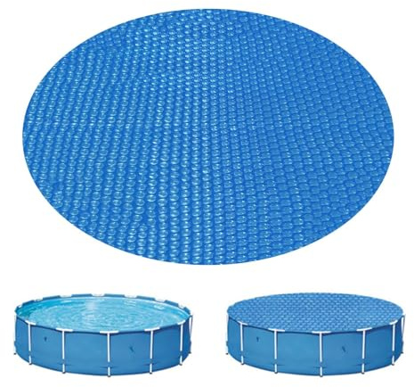Evember Coperta solare per piscina, coperta termica per piscina interrata, coperta termica galleggiante, riutilizzabile, antipolvere, accessori per vasca idromassaggio per esterni, inverno, cortile