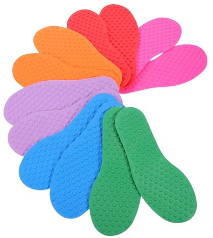 ORFOFE 6 Pairs Non-slip Foot Shaped Spot Markers for Agility Training Sensory Floor Markers for Preschool Classroom Outdoor Play Motor Skill Development and Balance Practice