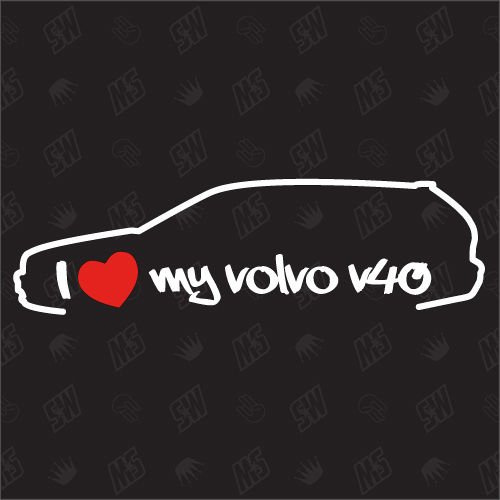 Speedwerk - Motorwear I Love My V40 Kombi - Sticker kompatibel mit Volvo - Baujahr 1996-2004