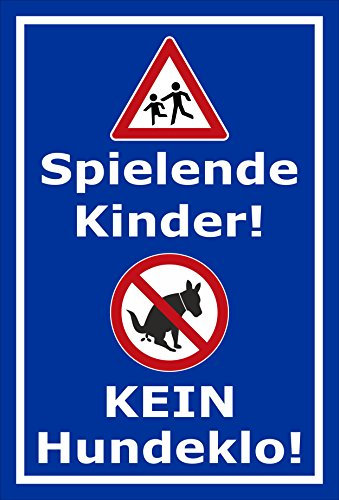 Melis-Folienwerkstatt Schild Kinder - Kein Hundeklo - 15x10cm - 3mm Hartschaum – 20 VAR S00187-012-F