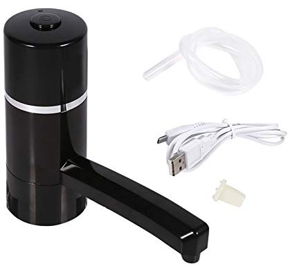 1x Botella Recargable sin Hilos Agua Potable Bomba eléctrica Dispensador Portable del Drinkware USB (Color : Negro)