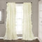 Lush Decor Reyna Rüschen-Fenstervorhang-Set, 137,2 cm B x 241,3 cm L, elfenbeinfarben, fließendes Vorhang-Set, romantische Rüschenvorhänge für Schlafzimmer, Wohnzimmer oder Esszimmer, Bauernhaus und