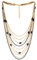 iMETACLII Nero Oro Rosa Cascata Multi Strati Lunga Catena Statement Dichiarazione Pendente con Cristallo Perline Charms Collana