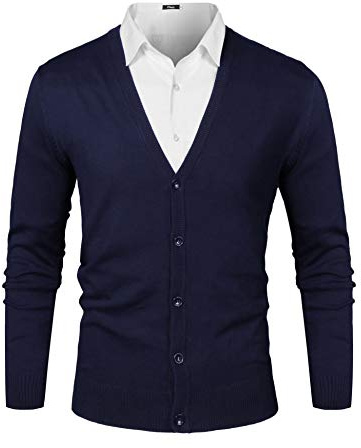 iClosam Cardigan Uomo in Cotone Collo a V Manica Lunga Maglieria Casual | Cardigan da uomo a manica lunga, Giacca in maglia dal modello casual, Cotone e linea classica da uomo, Scollo a V, Classico