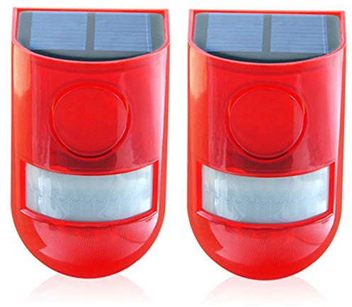Alarma de seguridad solar IP65 resistente al agua con sensor de movimiento LED y luz intermitente, 110 dB, sirena fuerte, sistema de alarma de seguridad para el hogar