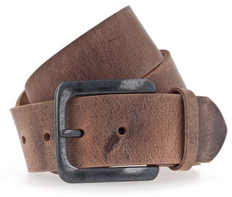 Vanzetti Gürtel, Unisex Ledergürtel, gewachst, 45 mm breit, hellbraun, 80 cm