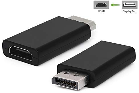 MyGadget Adaptador DisplayPort a HDMI - Convertidor Compacto 4k Ultra Full HD de 1080p - para Apple MacBook Pro | iMac | Mac | Surface Pro | Lenovo - Negro