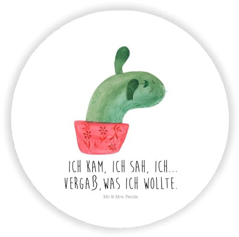 Mr. & Mrs. Panda Rund Magnet Kaktus Mama - Geschenk, Kühlschrankmagnet, Motivation, Kühlschrank Dekoration, Ärger, Kakteen, Büroalltag, Notiz Magnet,