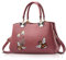 NICOLE&DORIS Donne Borse a mano Retro Borsa a tracolla Le signore Moda Borsa a tracolla Borsa Totalizzatore Ricamo Dark Pink Bee 2