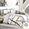 Appletree Leda-100 Duvet Cover Set, Cotton, Double, Grey & Ochre