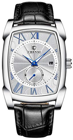 rorios Herren Uhren Analog Quarz Armbanduhren Leuchtend Zifferblatt mit Datum Kalender Leder Armband Business Männer Uhr