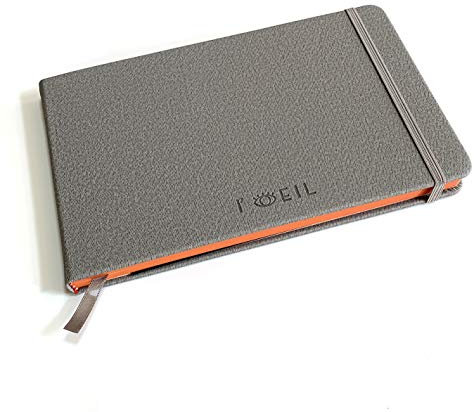 L'oeil Mellow Art großes Aquarell-Skizzenbuch im Querformat: 13x21 cm, 300 g/m², doppelt strukturiertes Papier, mit Hardcover, für Aquarellstifte, Gouache und gemischte Medien