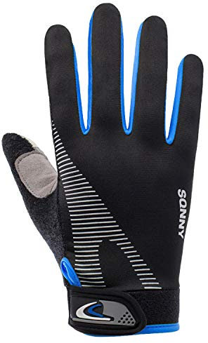 B/H Guanti Morbida Equitazione in Caldo Inverno,Guanti per Sport all'Aria Aperta a Dita Intere,Guanti Antiscivolo Touch Screen-Blue_Small,Guanti Touch Screen Unisex Bicicletta