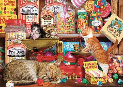 Trefl 10630 Puzzle, Süße Katzen, 1000 Teile, für Kinder ab 12 Jahren, Katzensüßigkeiten
