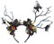 Lurrose Geweih-Blumen-Haarband, Schmetterling, Blumengirlande, Krone, Gothic, Halo, Kopfschmuck, Boho, Schmetterlinge, Elch, Geweih, Haarreifen für Halloween, Weihnachten, Party, Hut, Schwarz