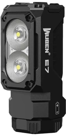 WUBEN E7 EDC aufladbare Winkel LED Kopflampe Taschenlampe - schwarz