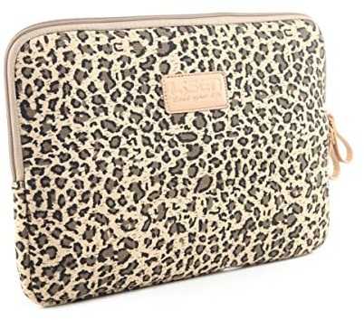 fdsmall 12 Inch Laptop Bag Waterproof Neoprene Laptop Sleeve Case Notebook Case Bag for Acer/Asus/Dell/Lenovo/HP/Samsung (Leopard Brown)