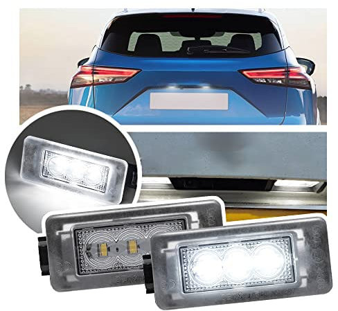 NSLUMO LED-Kennzeichenbeleuchtung Kompatibel mit Ni/Ssan Qashqai J2 2022 2021 Serena 2016-up Dacia Duster 2018-up Canbus Fehlerfreie LED-Kennzeichenbeleuchtung Auto-Parkleuchte