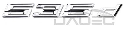 1pcs Auto 3D ABS Kofferraum Buchstaben Logo Emblem Aufkleber Aufkleber passend für BMW 5er 520d 525d 528d 530d 535d 540d E39 E60 E61 F10 F11 G30 (Silver 535d)