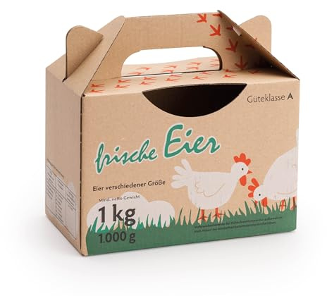 eivolution Eierbox für bis zu 25 Eier - 200 Stück - Eierkarton für Hühnereier in den Größen S, M & L - mit Aufdruck