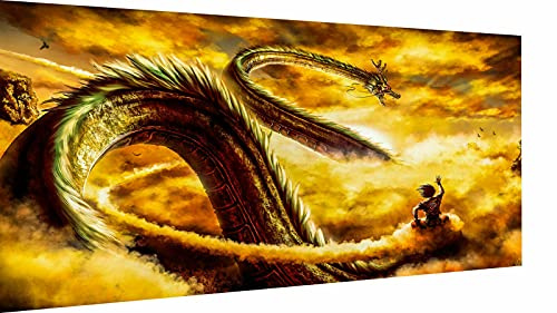 Magic Canvas Art - Bilder Dragon Ball DBZ Son Goku Leinwandbild 1- teilig Hochwertiger Kunstdruck modern Wandbilder Wanddekoration Design Wand Bild – A3190, Größe: 100 x 50 cm, Mehrfarbig