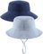 Adorel Baby Sonnenhut mit Kordelzug Sommer Fischerhut Sommerhut Hut 2er-Pack Grau & Dunkelblau 0-6 Monate (Herstellergröße XS)