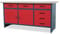 Banco de Trabajo con encimera Mesa de Trabajo con 6 cajones 2 Compartimentos Pies Regulables Encimera de MDF Capacidad de Carga hasta 500 kg Metal 170 cm x 60 cm x 85 cm (Antracita-Rojo)
