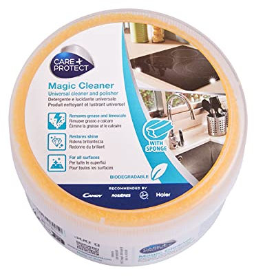 Care+Protect All Purpose Cleaner And Polisher For Kitchen, Oven Hobs, Glass, Shower, Trainers, Removes Grease And Limescale, Restores Shine, Sponge Included, Biodegradable
