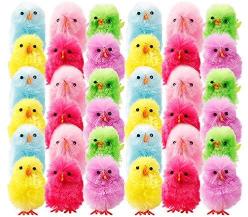 # 36 Stück Osterpelzküken Flauschige Küken Weiche Plüschtiere Osterküken 1,5 Kinder DIY Osterei Motorhaube Dekorationen Küken Plüsch Stofftier für Osterpartys